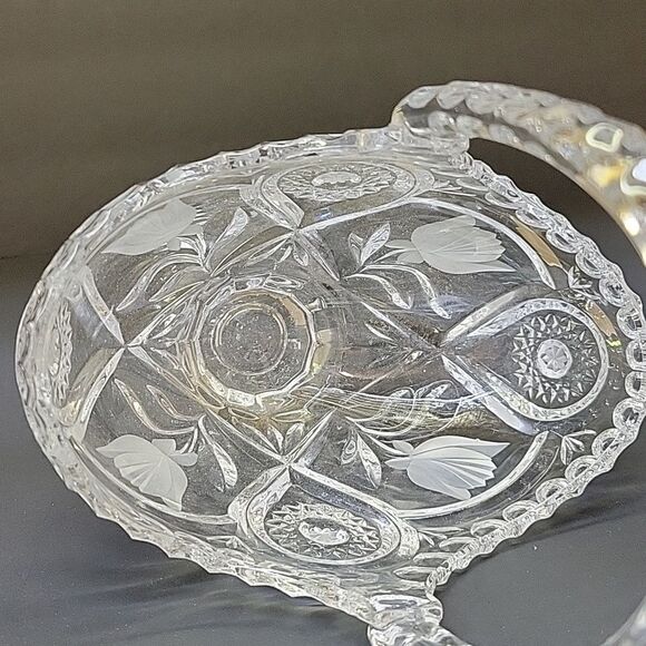 vintage lead crystal basket, likely from the Anna Hutte Bleikristall collection, - Picture 6 of 8